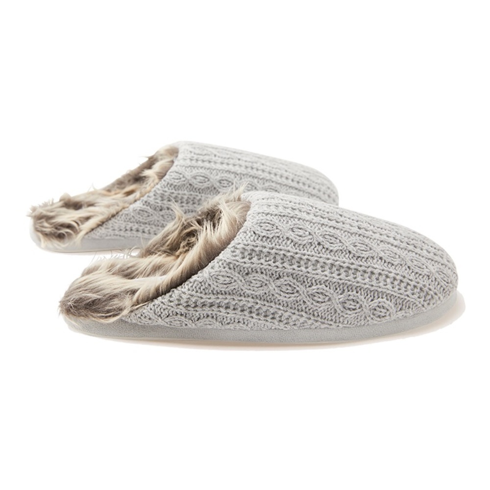 PJ Salvage Faux Trim Cable Slippers
